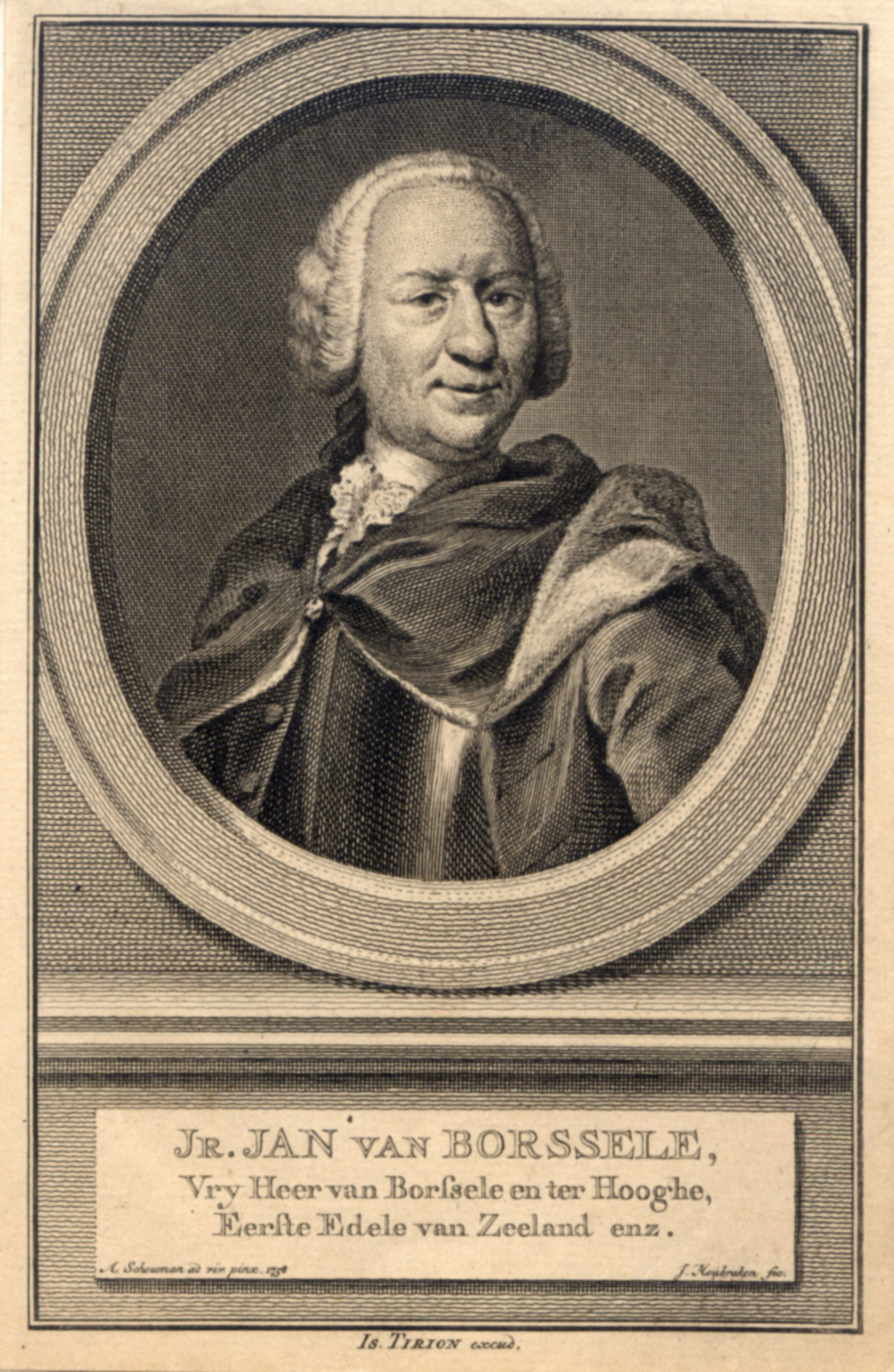 Jonker Jan van Borssele, Eerste Edele van Zeeland, 1760.