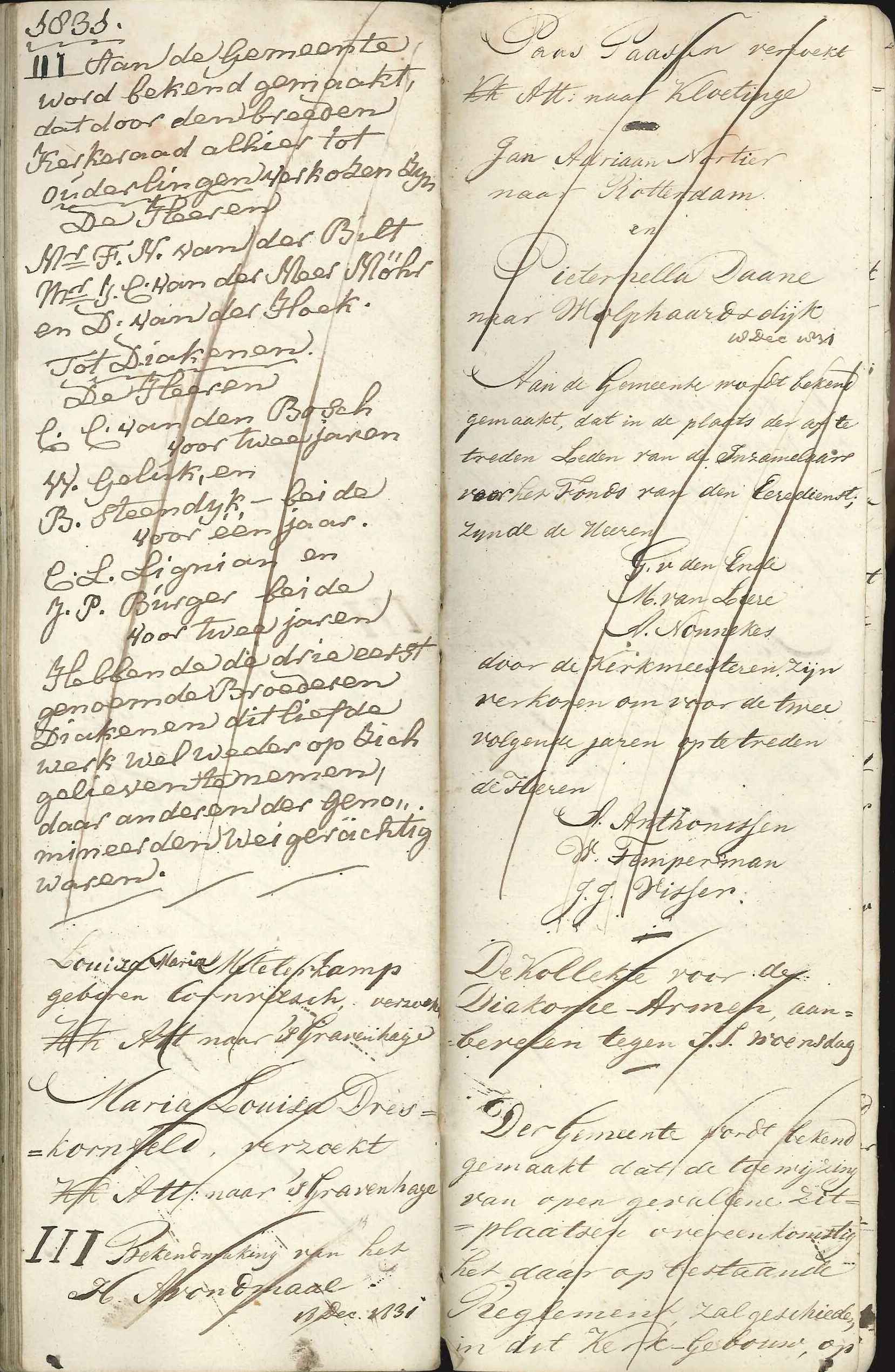 Register met collecte-opbrengsten, 1832. GAG.Arch.herv.kerk, inv.nr. 327.
