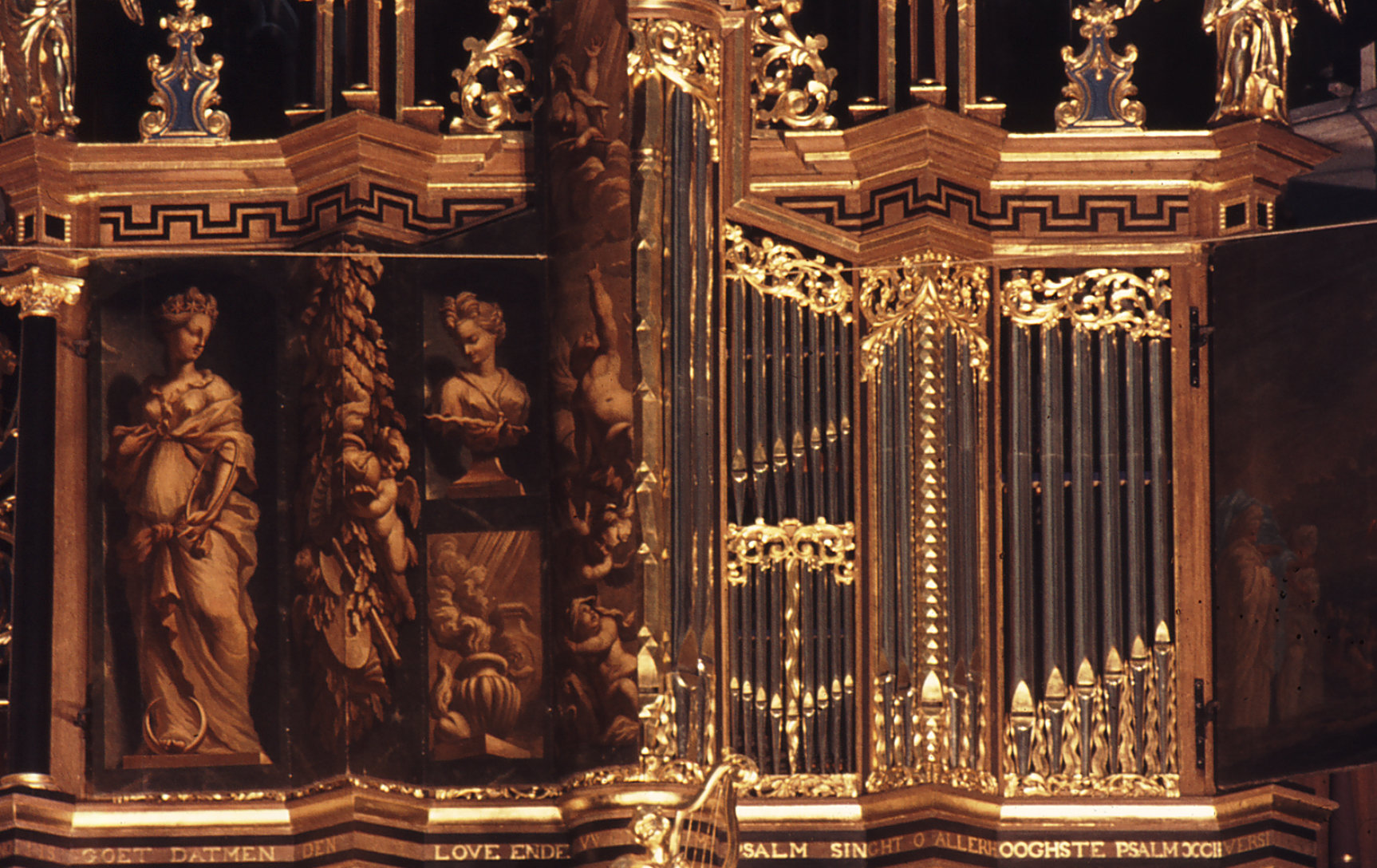 Detail van de orgelluiken, 1970.