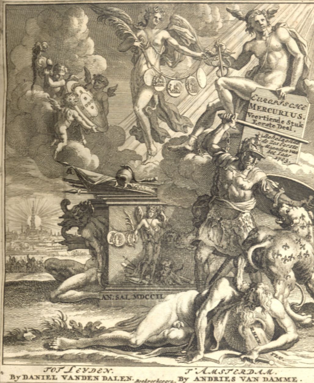 Titelblad Europische Mercurius, met verbeelding van de gebeurtenissen, 1703.