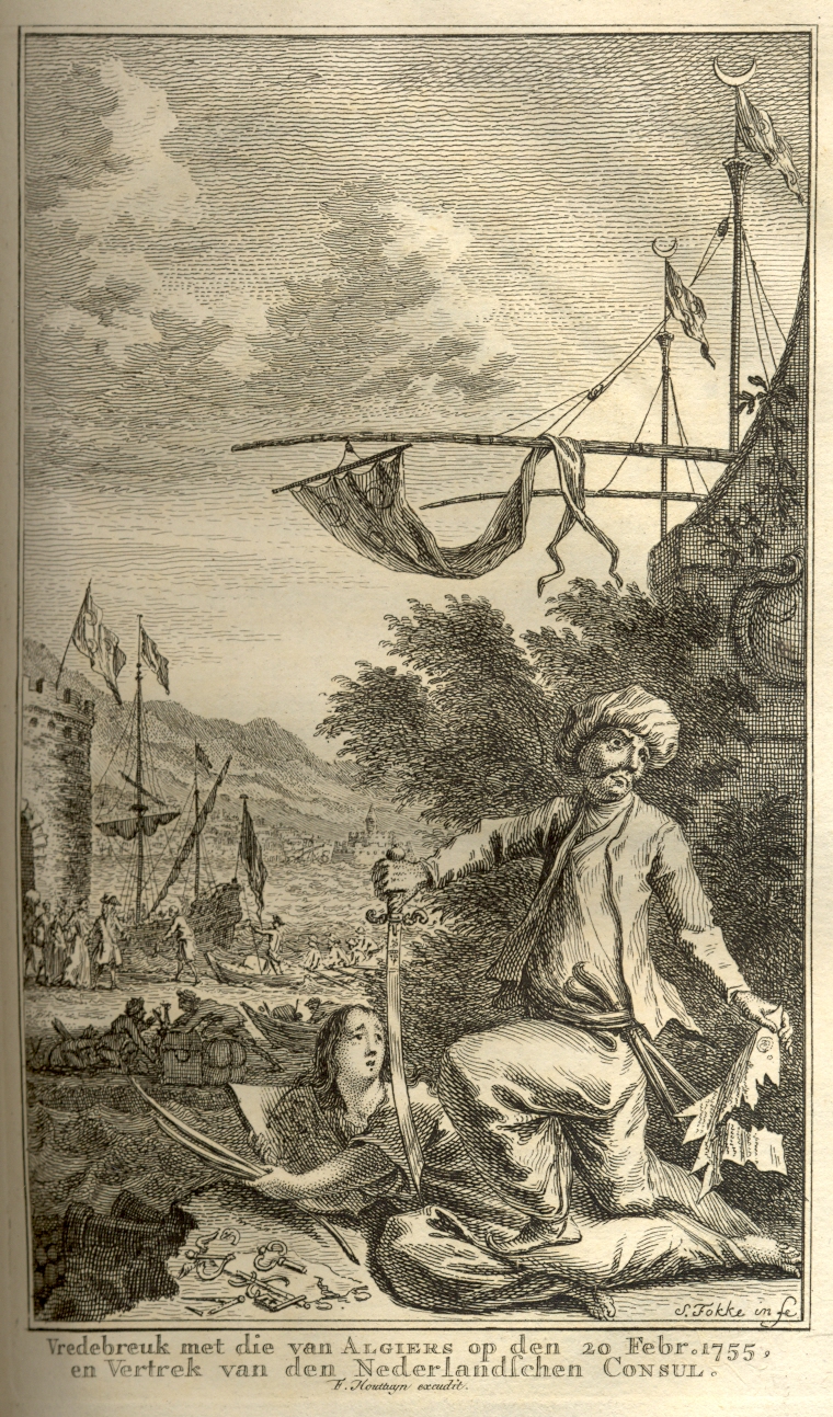 Verbeelding van het verbreken van de vrede door de regering van Algerije, 1755.