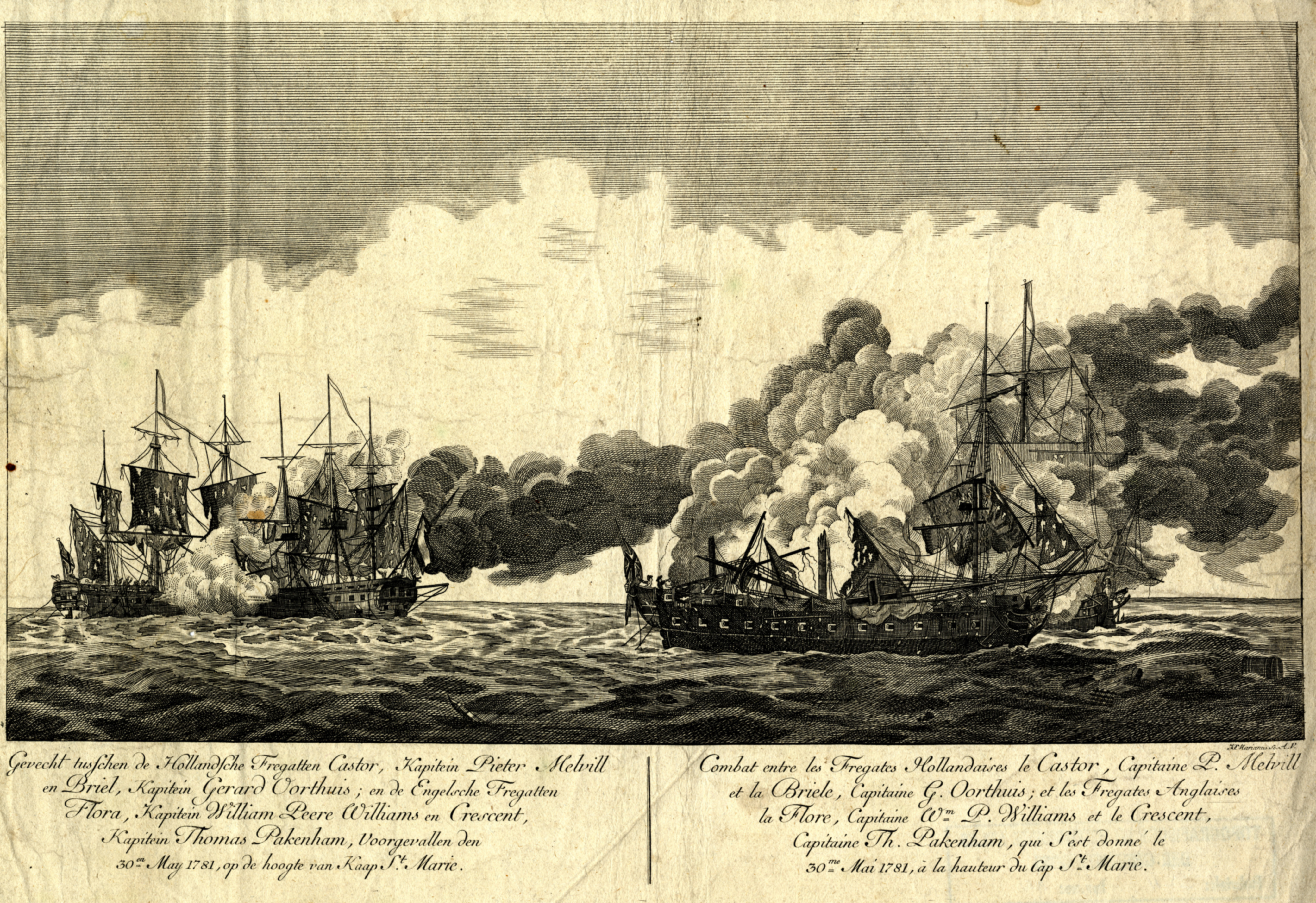 Slag tussen enkele Engelse en Hollandse oorlogsschepen, 30 mei 1781.